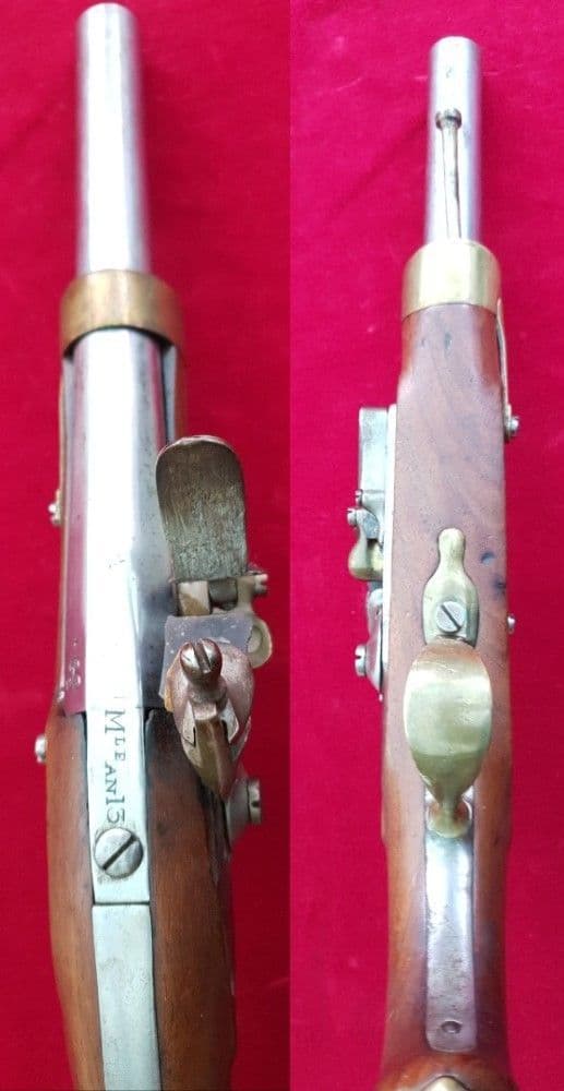 A rare Napoleonic era French Military Flintlock Officer's Pistol. Ref 2063.